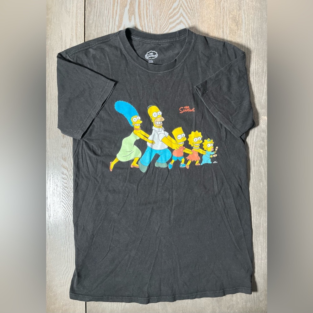 Black Long Sleeve Cotton Tee with the simpsons